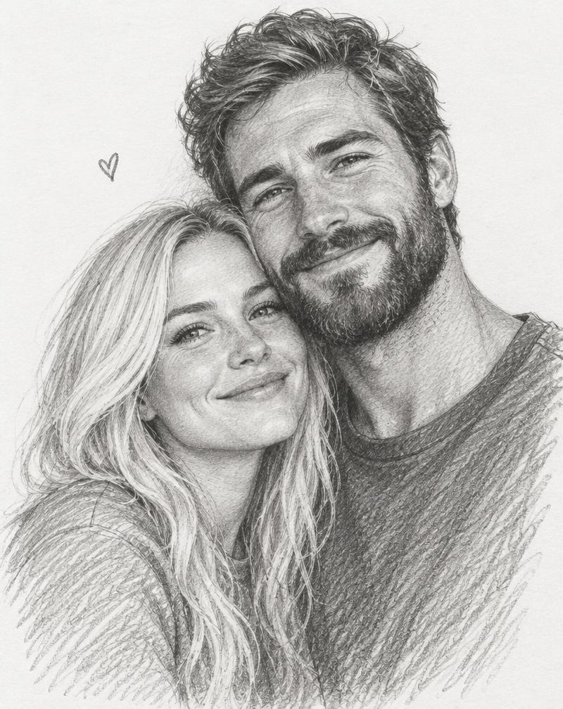 Single-person soulmate sketch for Megan T.