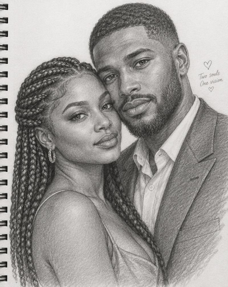 Single-person soulmate sketch for Danielle W.